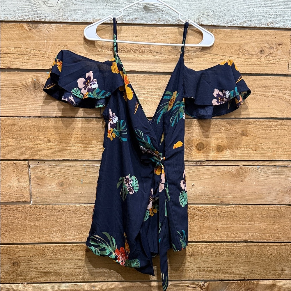 Fashion Nova Navy Floral Romper